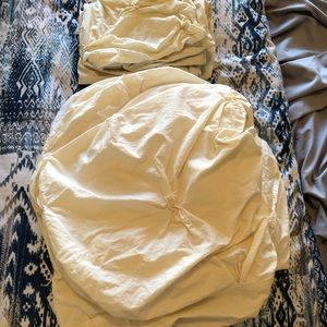 West Elm Pintuck Queen Duvet Cover & Shams